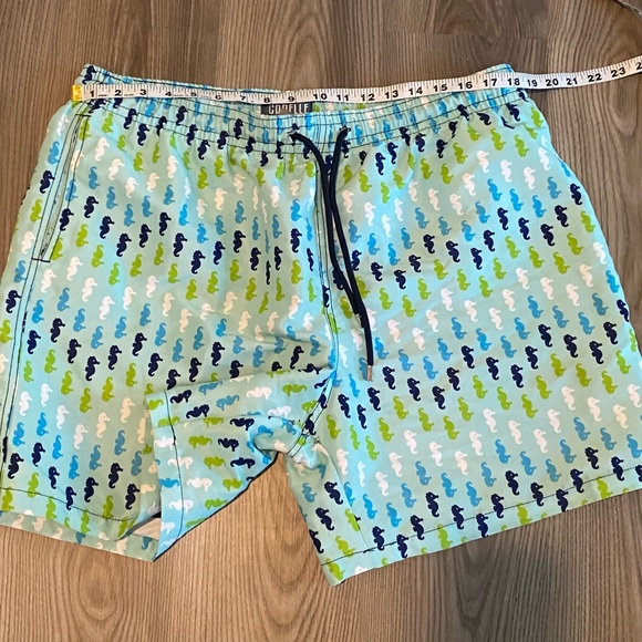 Capelle Blue Seahorse Short Lined Swim Trunks Board Shorts Surf Mens size 2XL - Picture 6 of 7
